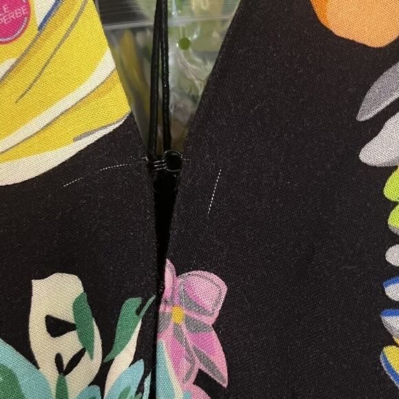 Le Superbe Revolve Mai Tai Might Black Tropi Cali Midi Dress Size 6 Fruit Floral - Picture 16 of 16